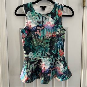 H&M floral peplum top